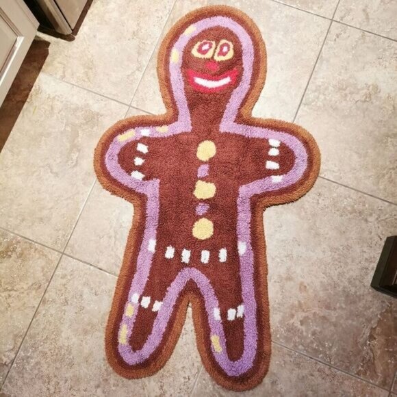 Gingerbread Man Rug Bath Mat Play, Holiday Christmas Secret Santa Gift - Picture 1 of 7